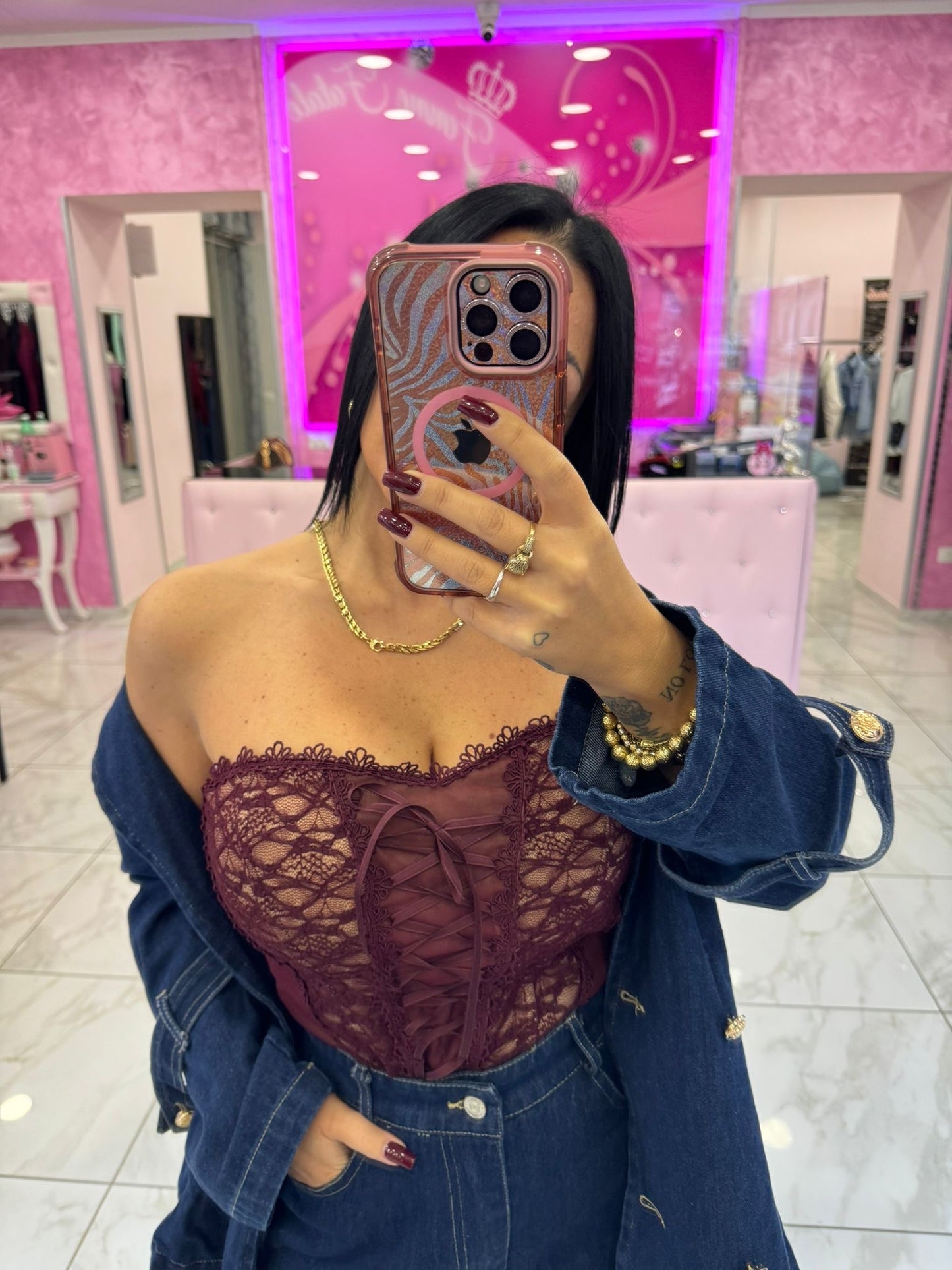 Bustier Bordeaux