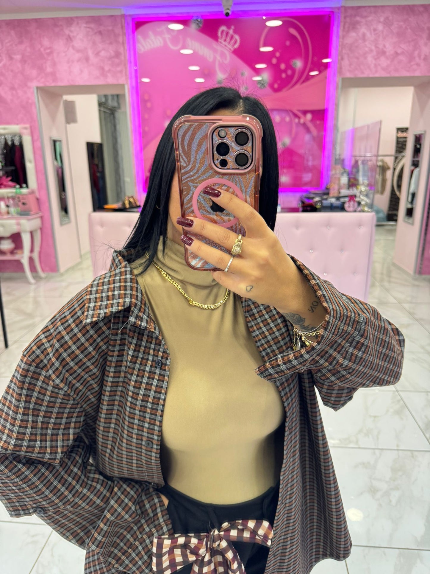 Camicia scacchi manica aperta